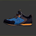 Blue Orange Outdoor Sneakers With Textured Upper Lace Up Design And Durable Sole