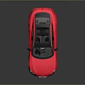 Red Modern Sports Coupe Car Featuring Black Roof Shiny Black Wheels And Sleek Exterior