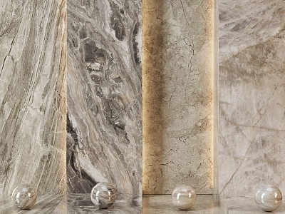 gray marble stone new chinese style marble 3d model