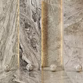 Different Types Of Marble Wall Textures With Spherical Decorative Items