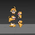 Cute Tiger Dolls In Various Poses Holding Ball Lying Down And Standing