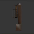 Dark Colored Wooden Bookshelf With Multiple Shelves Filled With Books And Bottom Storage