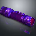 Purple Metallic Flashlight With Ergonomic Handle Shiny Surface And Reflective Finish