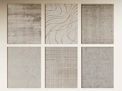 Various Square Rugs With Textured Patterns And Modern Designs For Home Decor 3d model