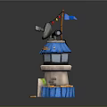 Tower defense sentry tower air defense watchtower observatory tower loft 3d model