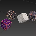 Colorful Dice Used in Board Game Entertainment and Casino Gaming Activities