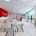 North China Service Hall Interior With Desks Chairs Display Shelves And Map
