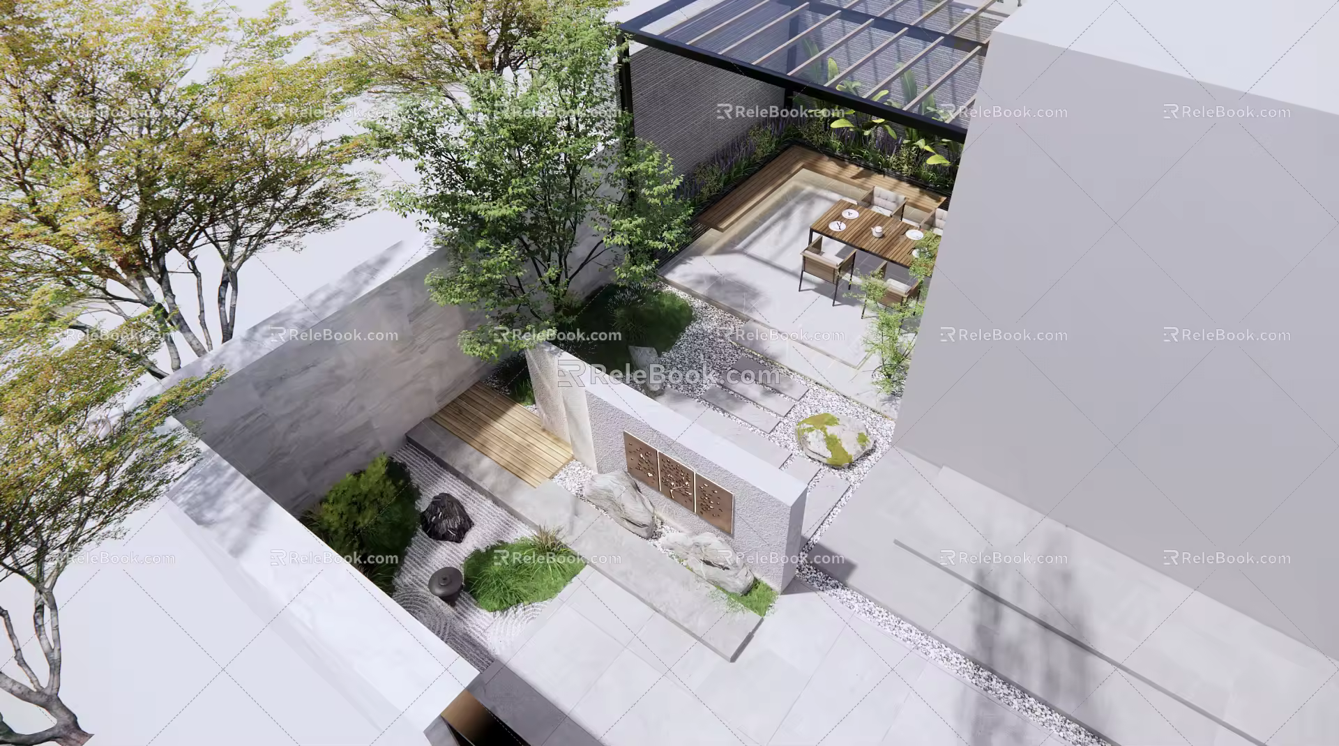 Modern Courtyard Garden 3d model