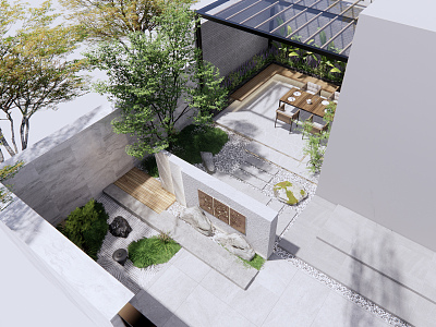 Modern Courtyard Garden model