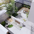 Modern Courtyard Garden 3d model