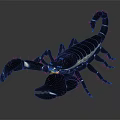 Realistic Black Scorpion With Red Tail Stinger And Large Pincers Detailed 3D Render