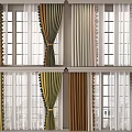 Elegant Curtains In Green Beige Brown With Sheer Panels For Window Settings