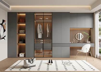 Modern Italian Wardrobe Dresser Combo 3d model