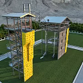 Industrial Equipment Metal Structure Staircase With Glass Curtain Wall In Industrial Facility Design