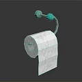 Toilet Paper Holder With Decorative Green Balls And Metal Stand For Bathroom