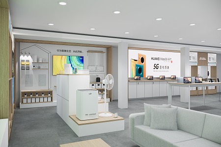 Modern mobile phone store Huawei mobile phone store smart home store computer TV 3d model