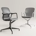 Modern Black And White Office Chairs With Armrests And Five Pointed Base 3d model