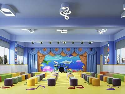 Modern Music Room Kindergarten Music Room model