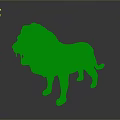 Shiny Golden Lion Statue With Detailed Mane Standing On Dark Reflective Surface