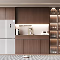 Glass Wine Cabinet Wine Bottle Wine Glass Removable Rail Socket Direct Drinking Machine Embedded Refrigerator Cabinet 3d model