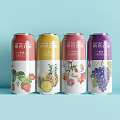 Canned Fruit Juice Beverage With Strawberry Pineapple Grape Flavors And Colorful Cans