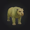 3D Prehistoric Animal Model With Greenish Yellow Skin Short Limbs And Wrinkled Texture