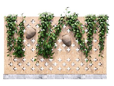 Modern plant wall, landscape wall, rural landscape wall, folk landscape wall, folk landscape wall 3d model