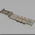 Heavy Duty Flatbed Trailer With Metal Flat Surface And Transport Wheels