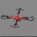 Red Drone With Black Propellers For Household Daily Life Activities And Portable Design