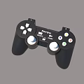 Black Game Controller For Entertainment Electronics With Dual Joysticks And Buttons 3d model