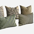 Decorative Throw Pillows Featuring Diverse Patterns And Textures 3d model