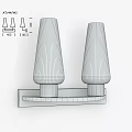 Modern Wall Sconce With Double White Glass Shades And Chrome Base Design