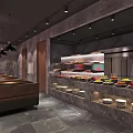 Traditional Restaurant Interior With Stained Glass Windows Hanging Pendant Lights Long Tables And Leather Benches
