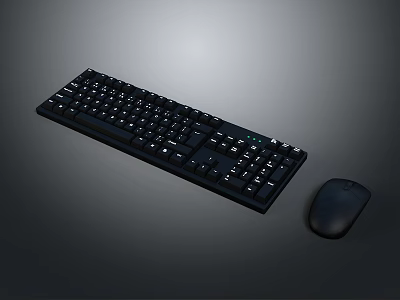 Full Size Computer Keyboard And Ergonomic Mouse Set For Home And Office Use 3d model