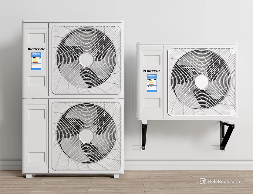 White Modern Air Cooler Fans Including Standing And Wall Mounted Design Units 3d model 