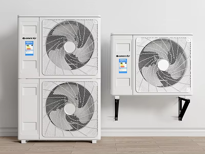 White Modern Air Cooler Fans Including Standing And Wall Mounted Design Units 3d model