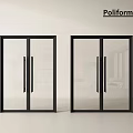 Poliform Double Glass Doors With Black Frame Modern Interior Design 3d model