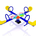 Colorful Butterfly Design Playground Equipment With Yellow Seats And Blue Frames For Children