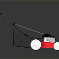 Red Hand Push Lawn Mower With Black Handle Grass Collector And White Wheels