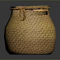 Yellow Handwoven Basket With Handle For Daily Use Decorative Storage And Petals