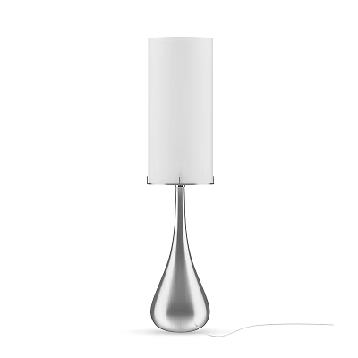 Modern Minimalist Table Lamp With White Fabric Shade And Sleek Metal Base 3d model