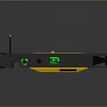 Yellow And Black Transport Robot With Green Indicator Lights On Platform