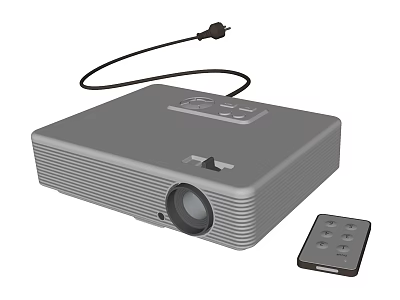 Projector Surveillance Device With Remote Control And Power Cable 3d model