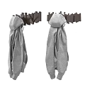 Black Wall Mounted Hooks Hanging Gray Hoodie And Casual Clothing