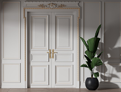 French double door 3d model