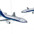 Two ANA Airlines Commercial Passenger Aircraft In White And Blue Livery