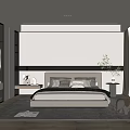 Modern Bedroom Interior Design With Comfortable Bed Nightstand Area Rug Built-in Wardrobe And Natural Light