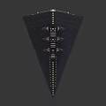Futuristic Dark Blue Sci Fi Spaceship With Detailed Geometric Multi Layered Structure 3d model