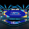 Modern Event Stage At Vanke Mall With Neon Lights 3d model