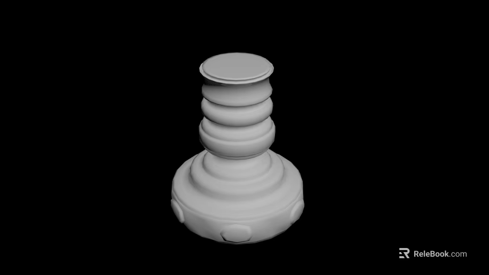 Artistic White Carved Sculpture With Layered Structure And Circular Layers Base 3d model 